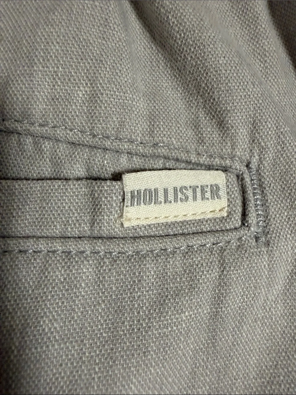 Hollister Men's Linen Chinos in Light Gray